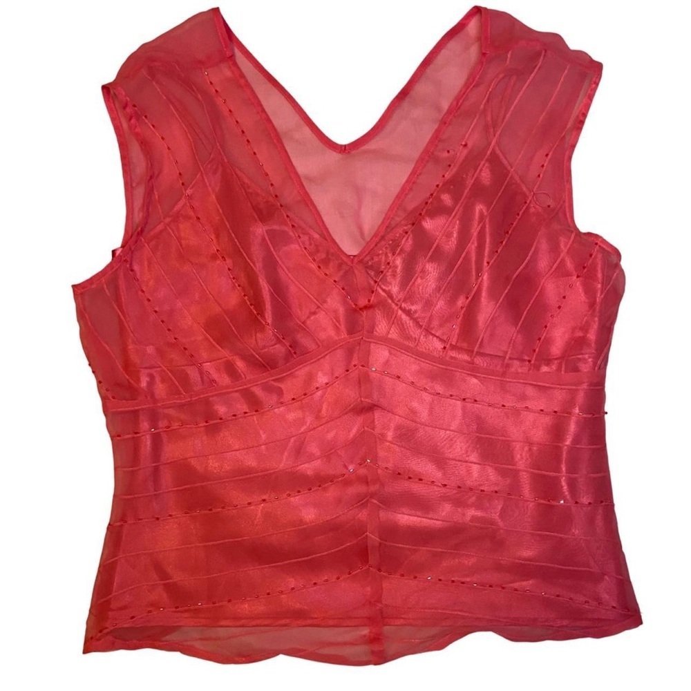 Hot Pink Sleeveless Embellished Top